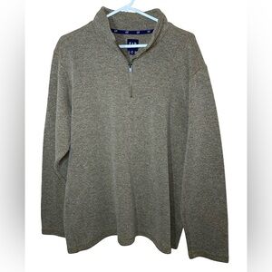 GAP Men's Quarter-Zip Sweater in Olive Heather